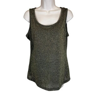 Cactus women’s glittery gold tank top western disco size medium